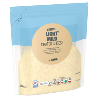 ASDA 30% Less Fat Mild Grated British Cheese 250g