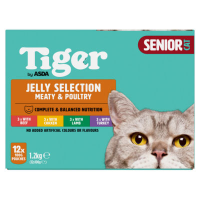 Tiger by ASDA Tiger Meaty & Poultry Selection in Jelly 8+ Years 12 x 100g (1.2kg)