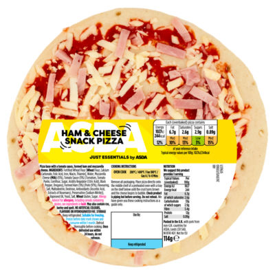 JUST ESSENTIALS by ASDA Ham & Cheese Snack Pizza 114g