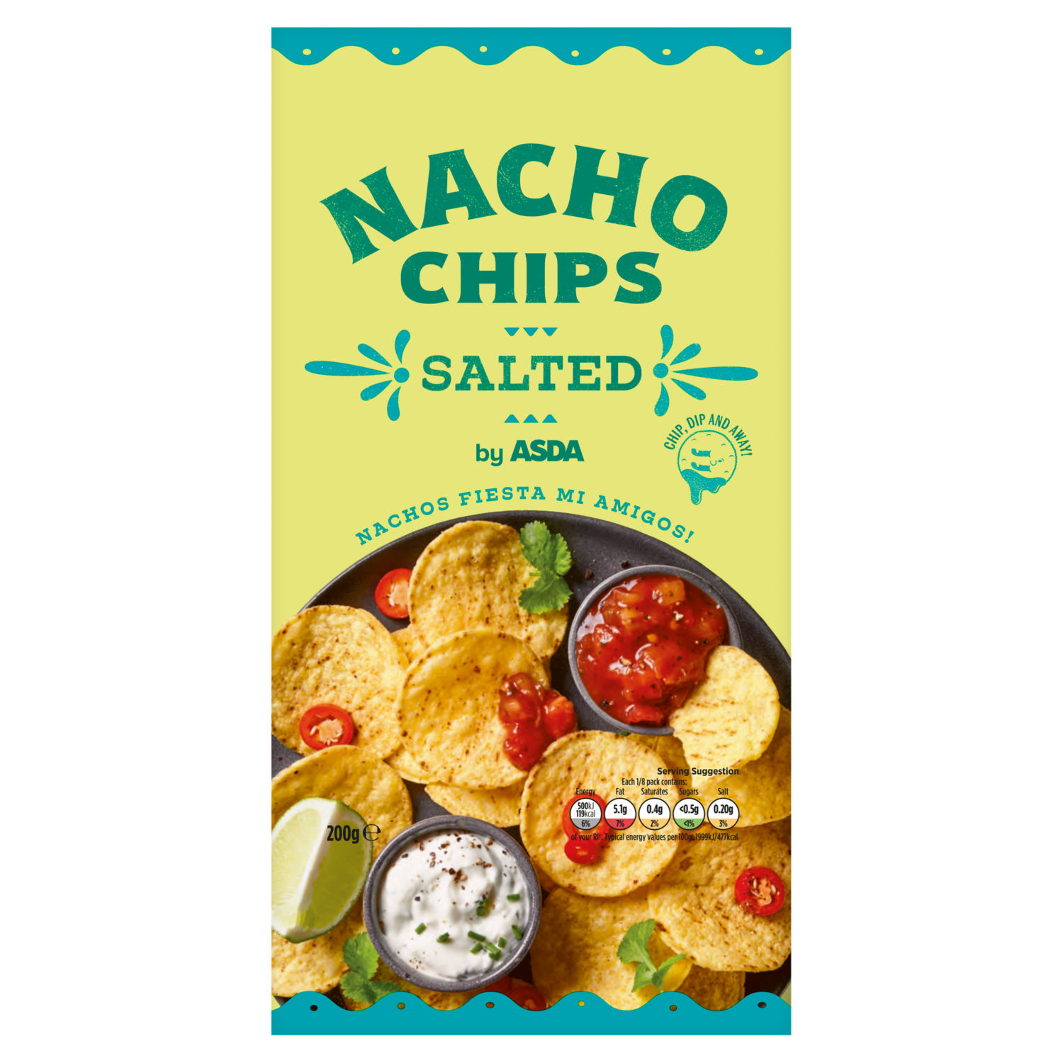 ASDA Salted Nacho Chips Tortilla Chips 200g
