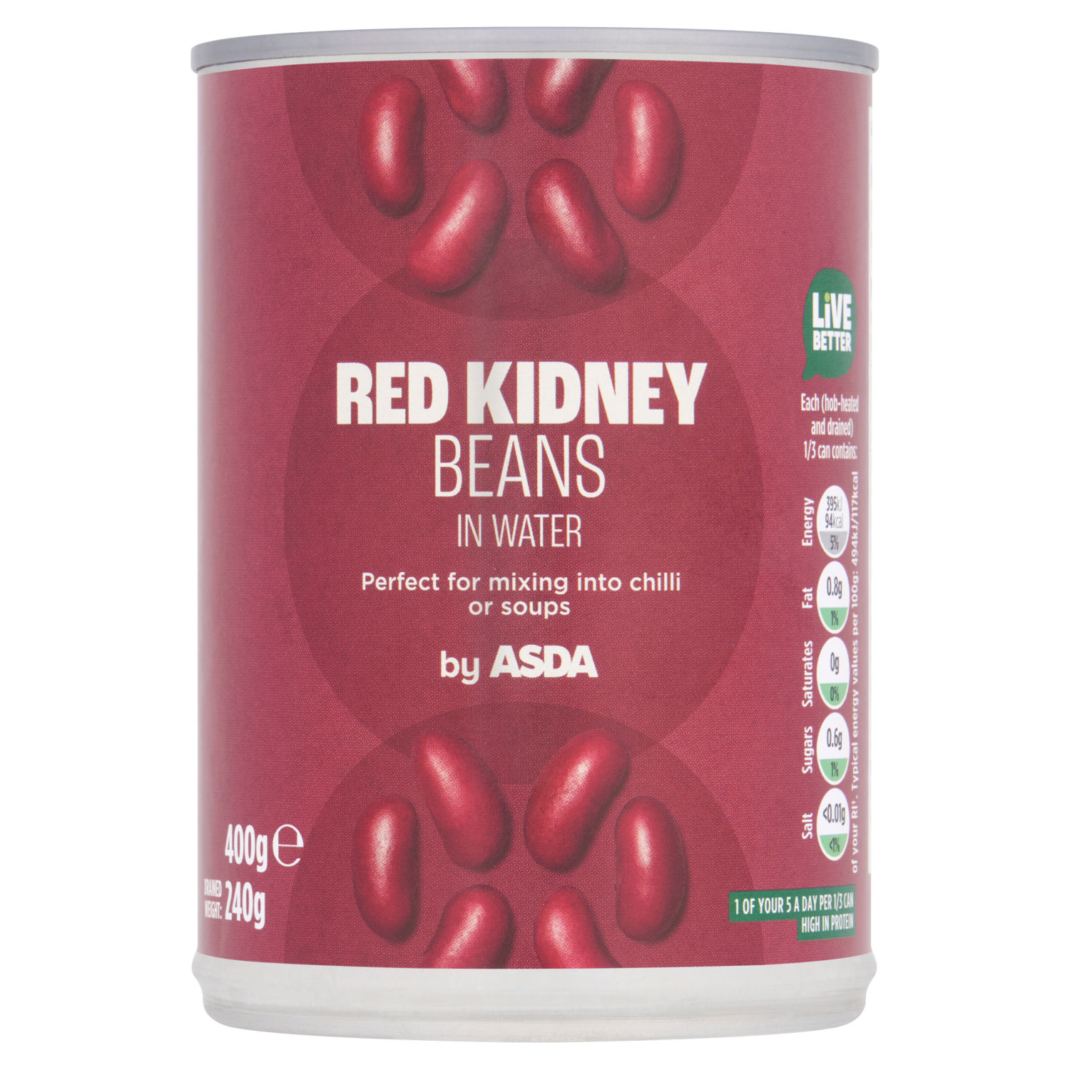ASDA Red Kidney Beans in Water Canned Beans 400g