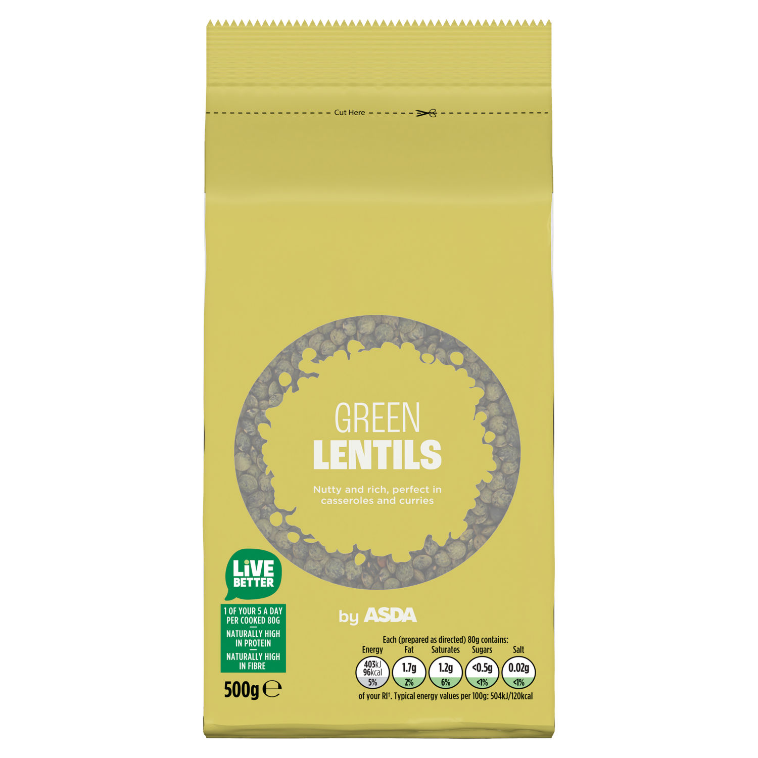ASDA Dried Green Lentils 500g