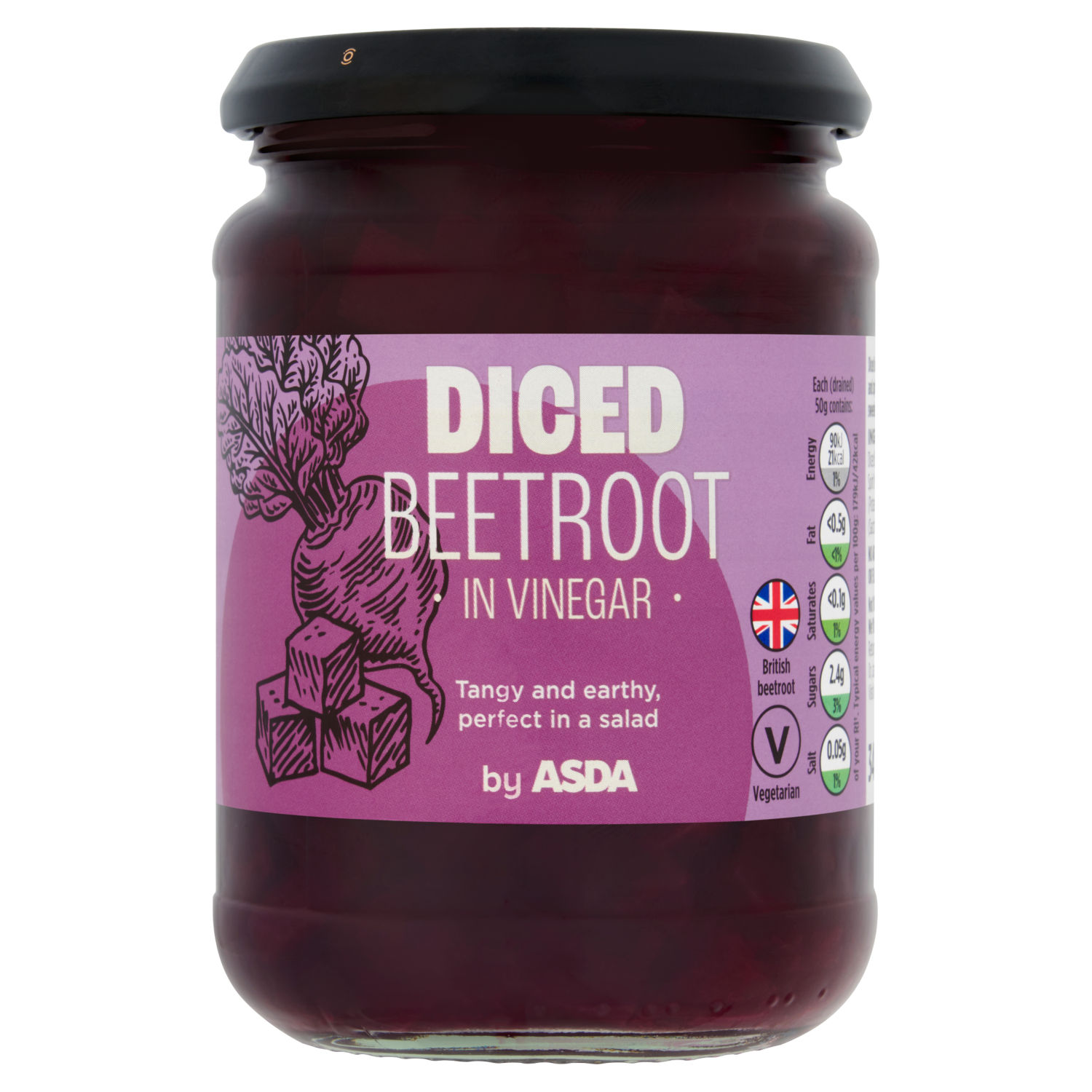 ASDA Diced Pickled Beetroot in Vinegar 221g