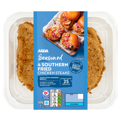 ASDA 4 Seasoned Southern Fried Chicken Steaks 500g