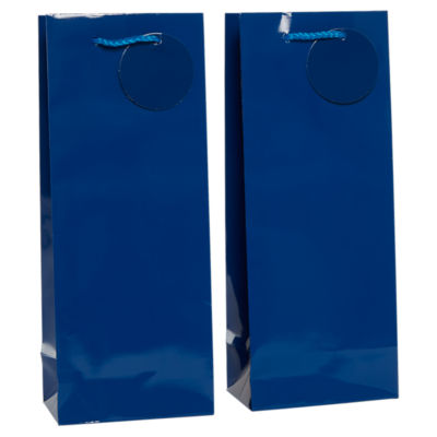George Home George 2 Pack of Plain Blue Bottle Bags