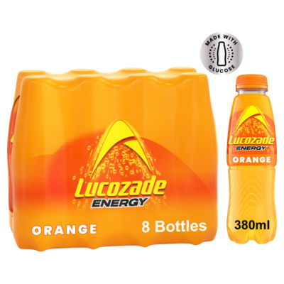 Lucozade Energy Drink Orange 8 x 380ml Multipack
