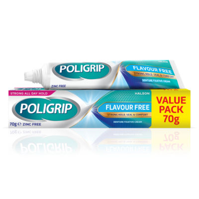 Poligrip Flavour Free Denture Fixative Cream 70G