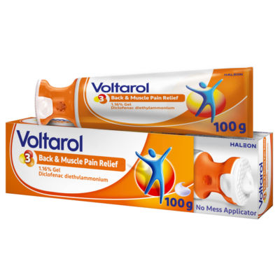 Voltarol Back & Muscle Pain Relief Gel with No Mess Applicator 100g