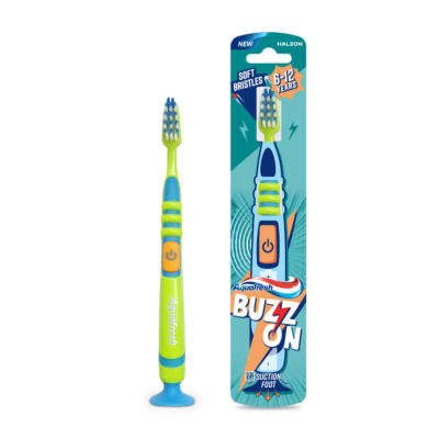Aquafresh Kids Toothbrush, Buzz On Battery Powered, Ages 6-12 Years