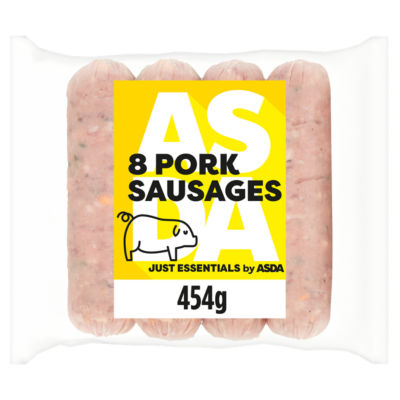 JUST ESSENTIALS by ASDA 8 Pork Sausages 454g