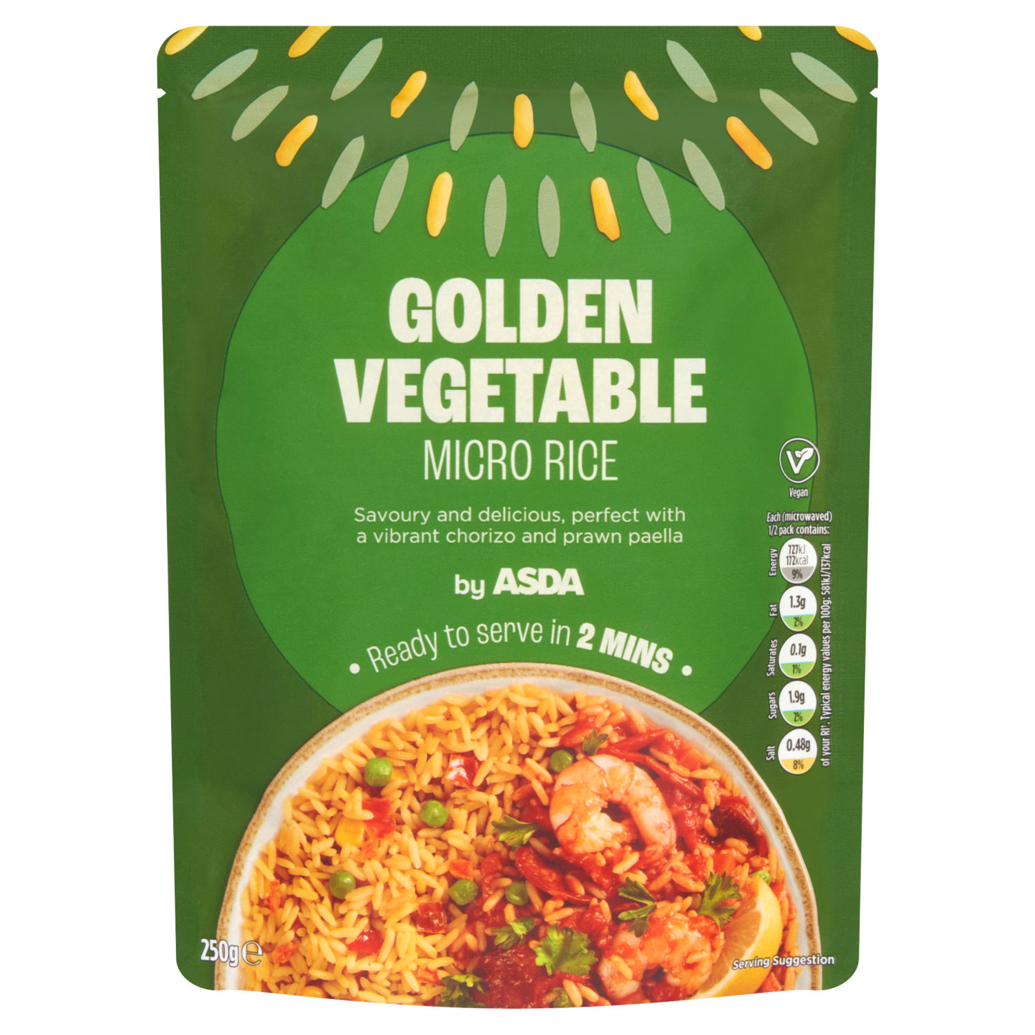 ASDA Golden Vegetable Microwavable Rice 250g
