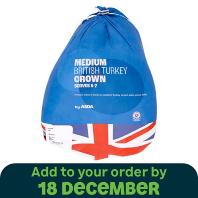 ASDA Frozen Medium British Turkey Crown 2kg - 2.39kg Serves 5-7