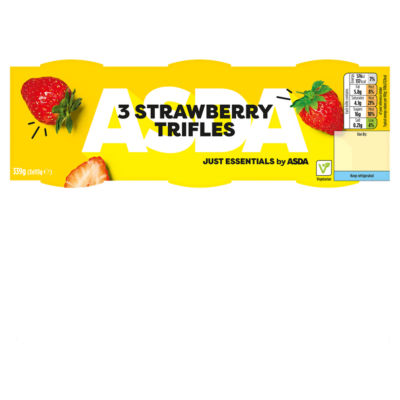 JUST ESSENTIALS by ASDA Just Essentials 3 Strawberry Trifles (3 x 113g) 339g