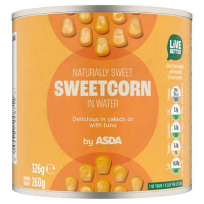 ASDA Sweetcorn in Water 326g