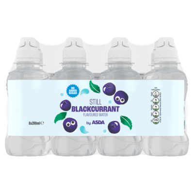 ASDA Still Blackcurrant Flavoured Water 8 x 200ml