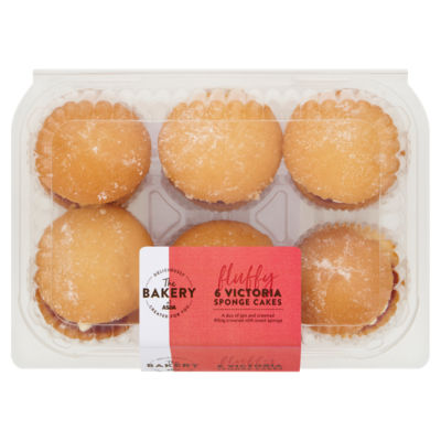 The BAKERY at ASDA The Bakery 6 Fluffy Victoria Sponge Cakes