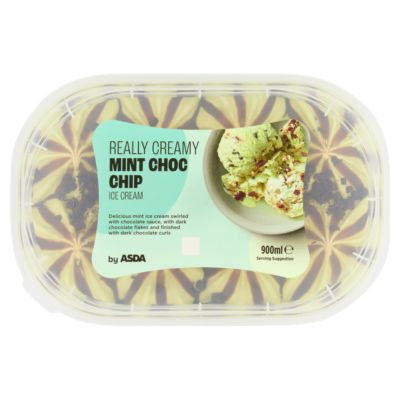 ASDA Mint Choc Chip Ice Cream 900ml