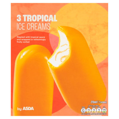 ASDA Tropical Ice Creams 3 x 90ml (270ml)