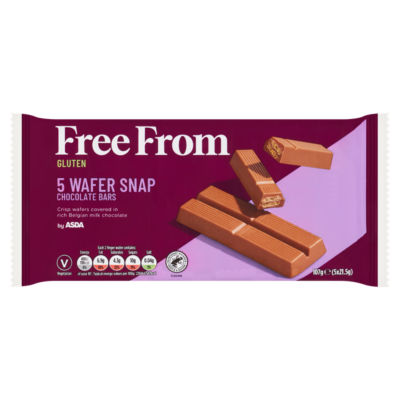 ASDA Free From Free From 5 Wafer Snap Chocolate Bars 5 x 21.5g (107g)