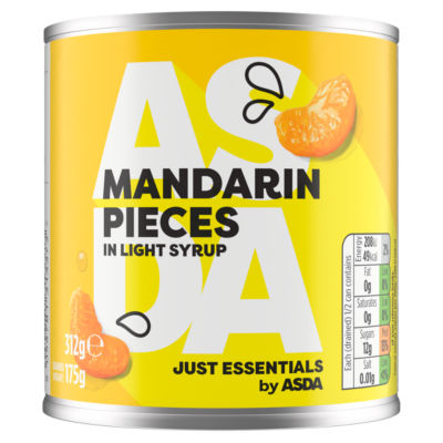 JUST ESSENTIALS by ASDA Just Essentials Mandarin Pieces in Light Syrup 312g