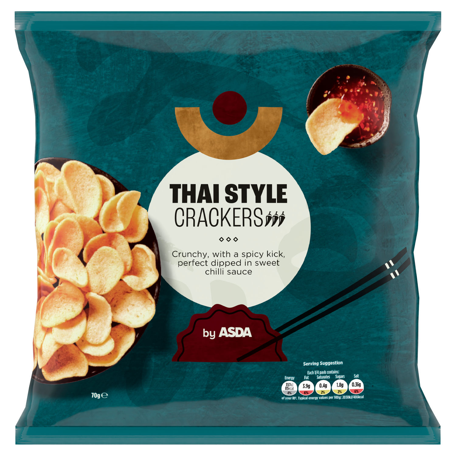 ASDA Thai Style Crackers Savoury Snacks 70g