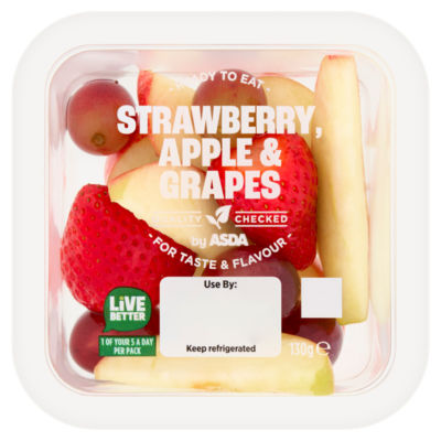 ASDA Sweet & Juicy Strawberry, Apple & Grapes 130g