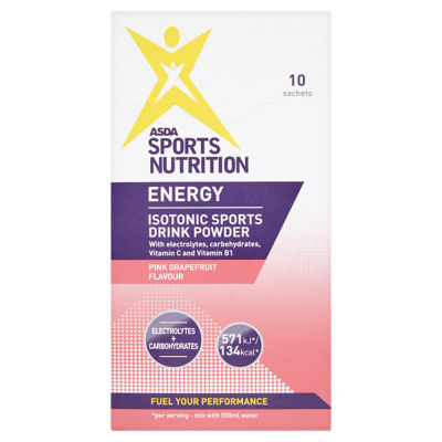 ASDA Sports Nutrition Energy Isotonic Sports Drink Powder Pink ...