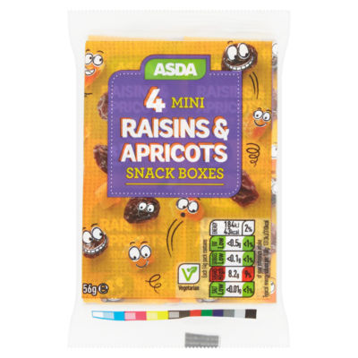 ASDA 4 Mini Raisins & Apricots Snack Boxes