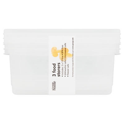 George Home 1L Plastic Food Storers 3pk