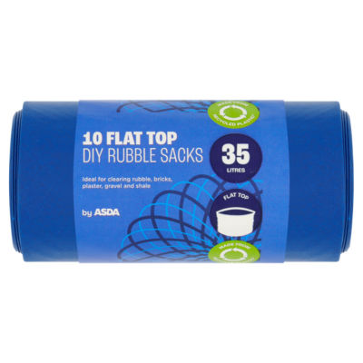 ASDA 10 Flat Top Diy Rubble Sacks 35 Litres