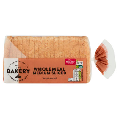 The BAKERY at ASDA The Bakery Wholemeal Medium Sliced 800g