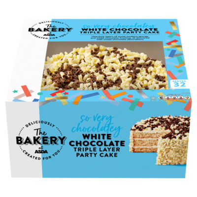 The BAKERY at ASDA The Bakery at  White Chocolate Triple Layer Party Cake