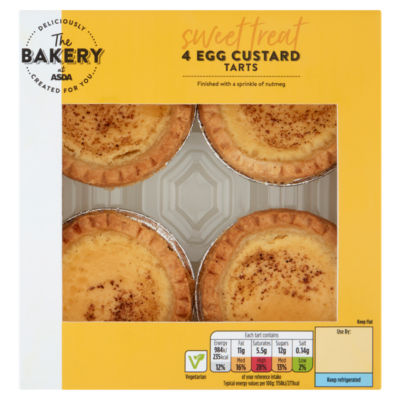The Bakery At Asda The Bakery 4 Egg Custard Tarts