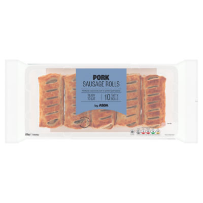 ASDA Pork Sausage Rolls 10 X 60g 600g ASDA Groceries
