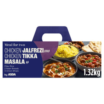 ASDA Meal for Two Chicken Jalfrezi Chicken Tikka Masala 1.32kg