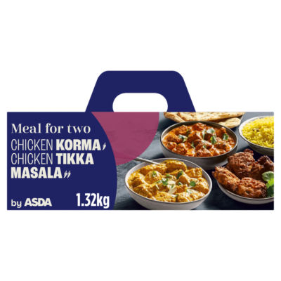 ASDA Meal for Two Chicken Korma Chicken Tikka Masala 1.32kg