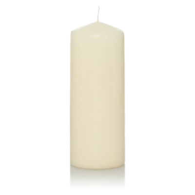 George Home White Unscented Medium Pillar Candle