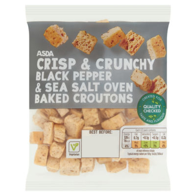 Asda Black Pepper & Sea Salt Oven Baked Croutons 40G