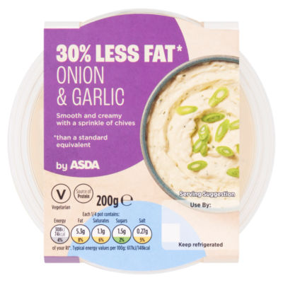 ASDA 30% Less Fat Onion & Garlic 200g
