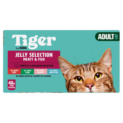 Tiger by ASDA Tiger Jelly Selection Meaty & Fish Adult Cat 40 x 100g (4kg)