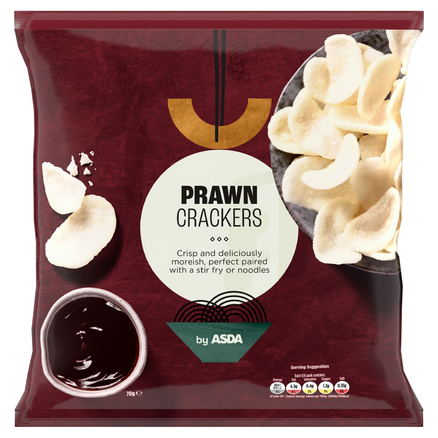 ASDA Prawn Crackers Tapioca Crackers 70g