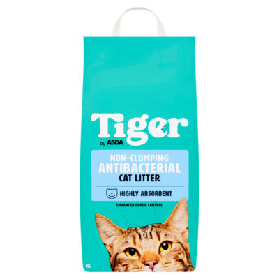 ASDA Tiger Non-Clumping Antibacterial Cat Litter 10 Litres