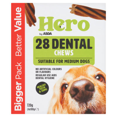 Hero by ASDA Hero 28 Dental Chews 4 x 180g (720g)
