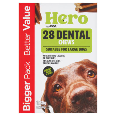 Hero by ASDA Hero 28 Dental Chews 4 x 270g (1080g)