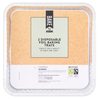 BAKE by ASDA BAKE by  2 Disposable Foil Baking Trays