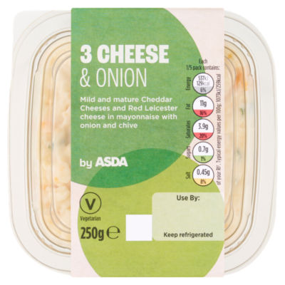 ASDA 3 Cheese and Onion 250g