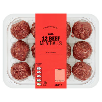 ASDA 12 Beef Meatballs 340g