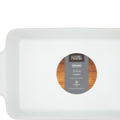 George Home Ceramic White Roaster 37.5cm