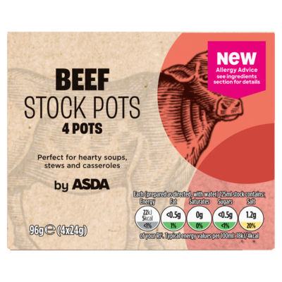 ASDA Beef Stock Pots 96g (4 x 24g)