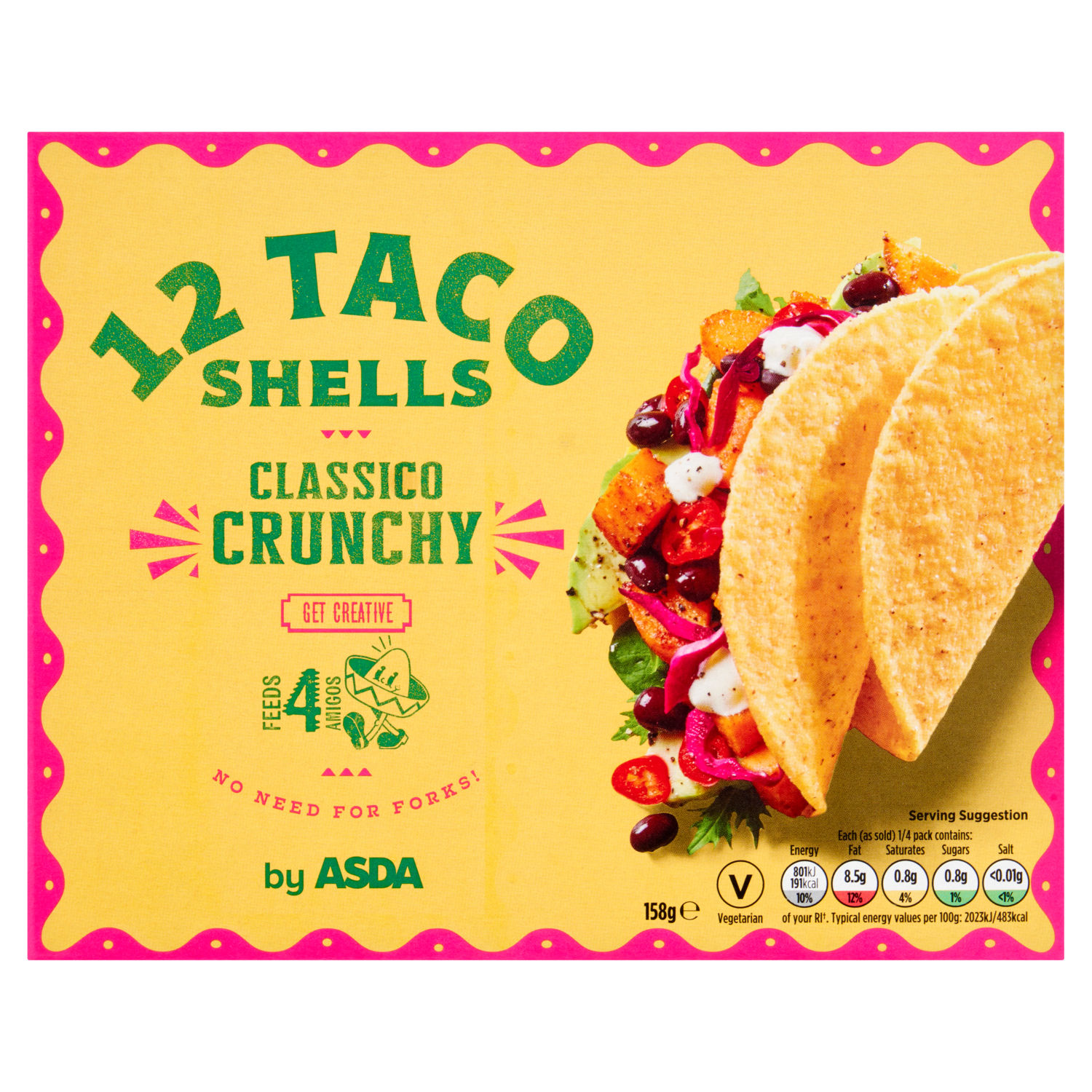 ASDA Classico Crunchy Taco Shells 158g
